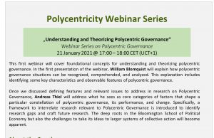“Understanding and Theorizing Polycentric Governance” – First session of the webinar series on polycentric governance